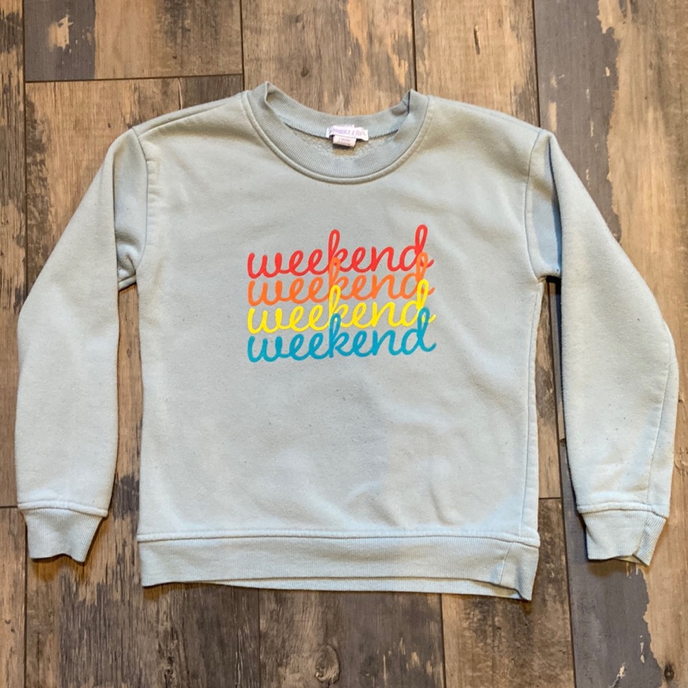 Sparkle & Fly Girls Terry Pull Over Sweatshirt Sweater Weekend Sz Large 10/12